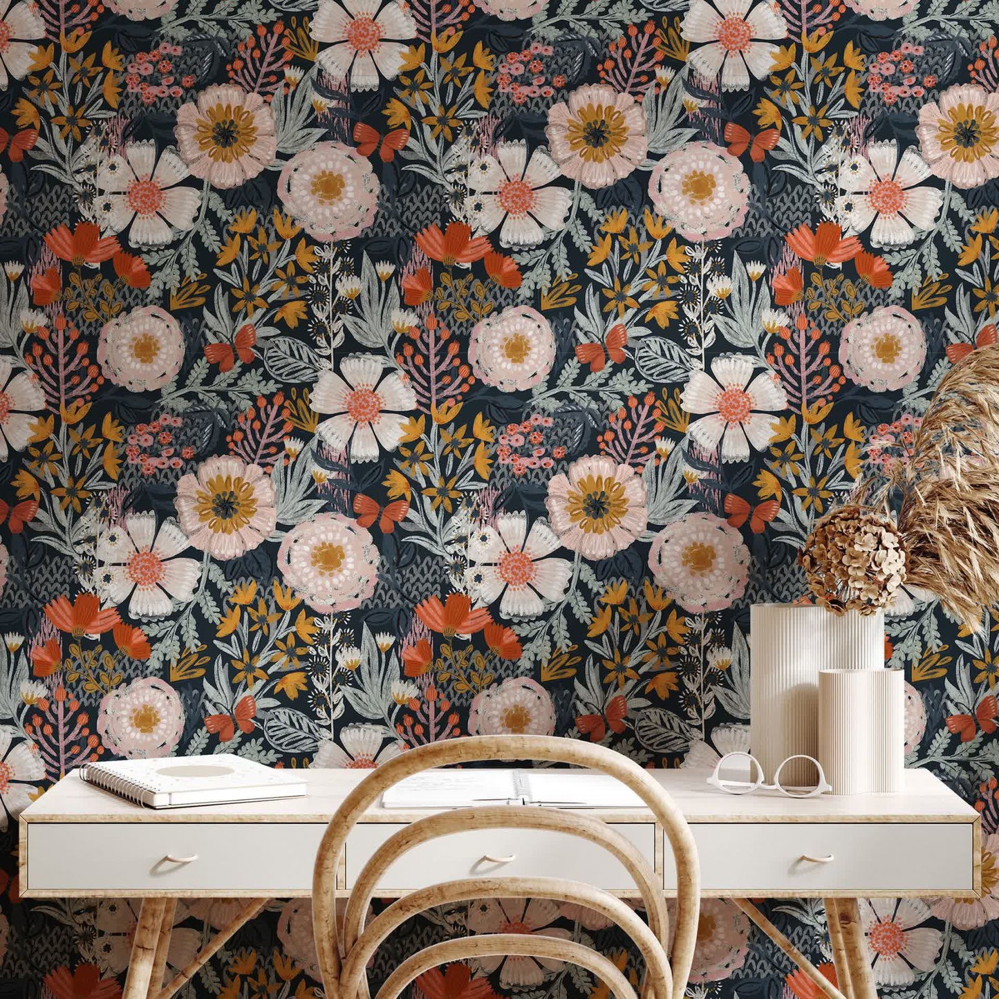 Elegant Floral DIY Peel and Stick Decorative Wallpaper