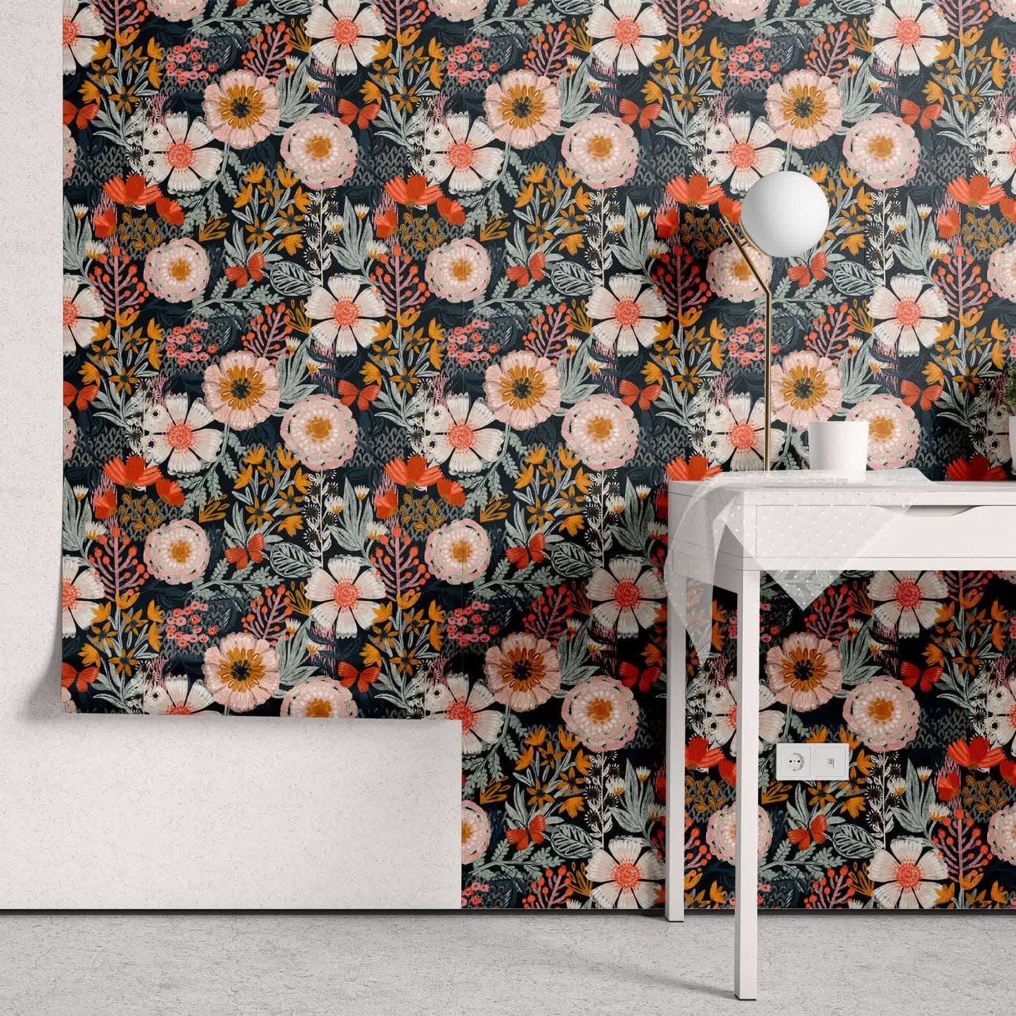 Elegant Floral DIY Peel and Stick Decorative Wallpaper