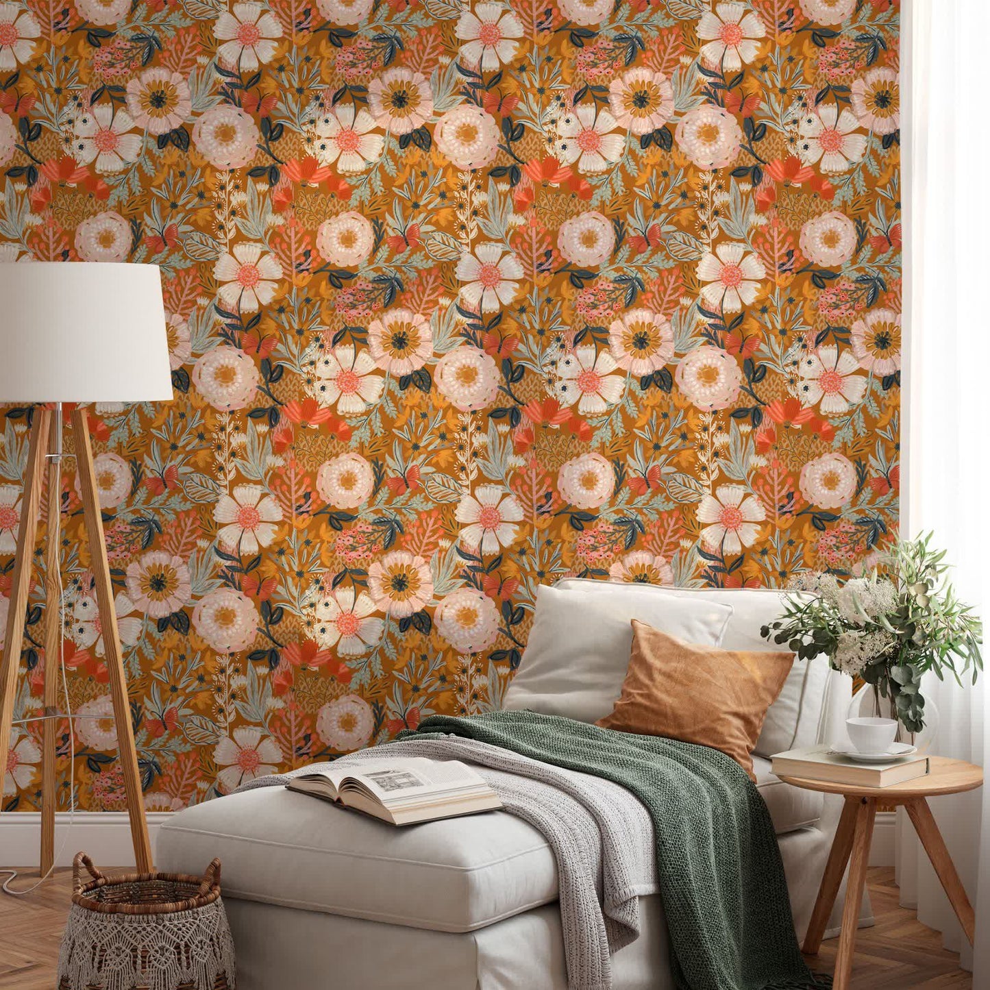 Elegant Floral DIY Peel and Stick Decorative Wallpaper