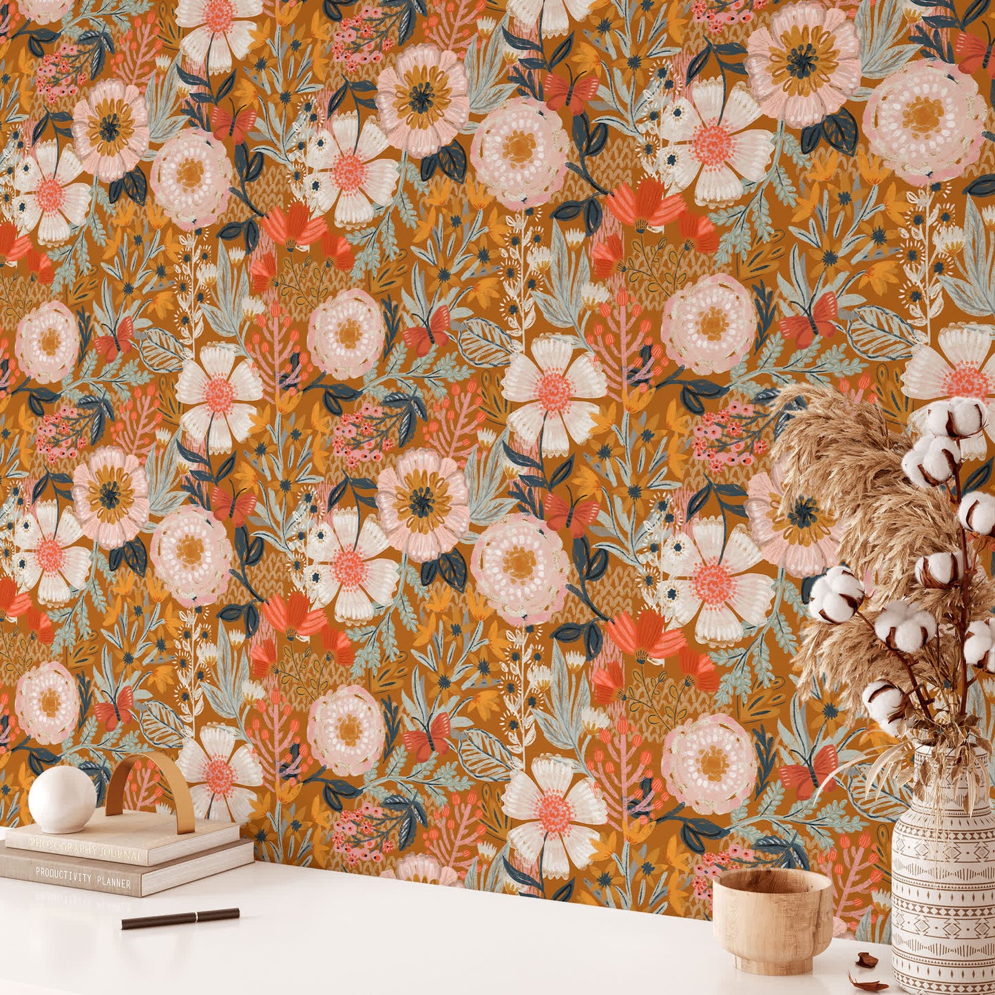 Elegant Floral DIY Peel and Stick Decorative Wallpaper