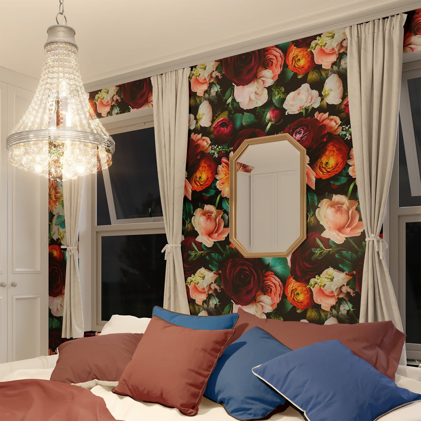 Removable DIY Blooming Flower Decorative Wallpaper