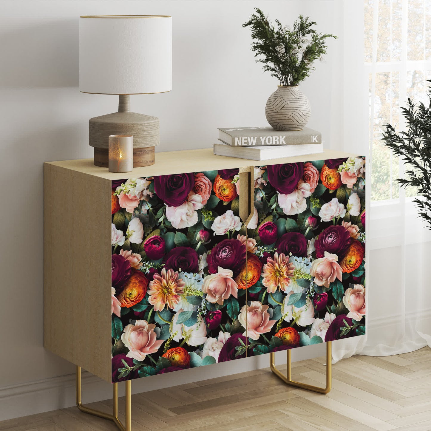 Removable DIY Blooming Flower Decorative Wallpaper