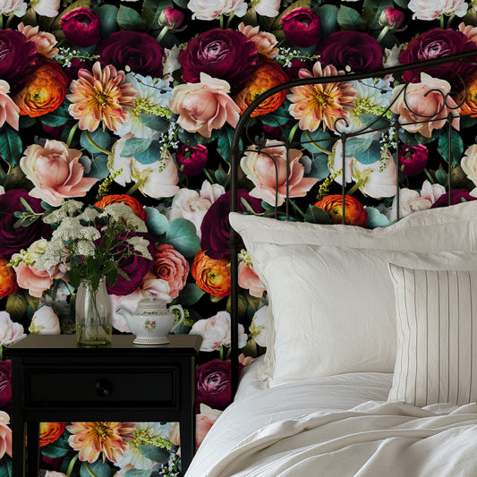 Removable DIY Blooming Flower Decorative Wallpaper