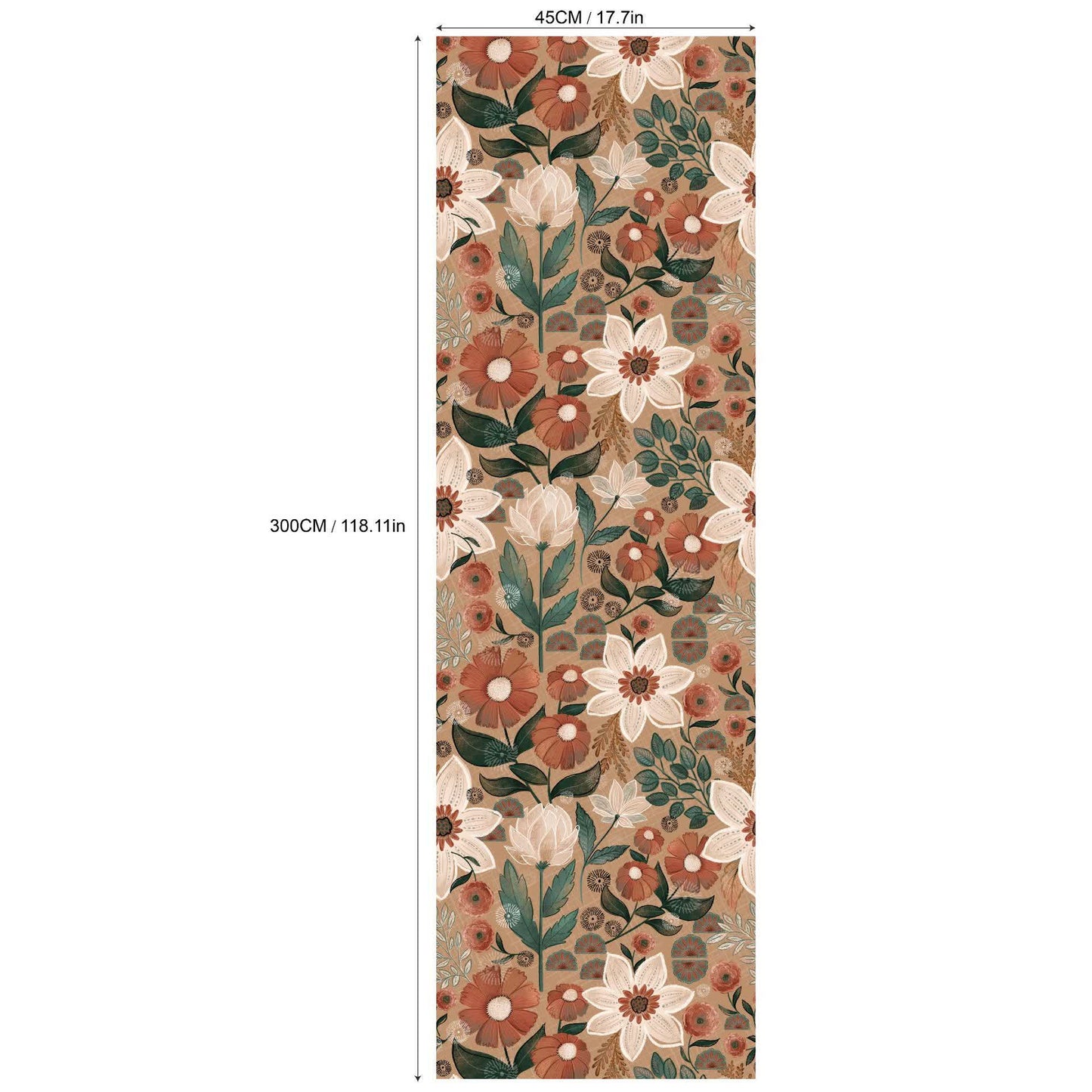 Removable DIY Boho Floral Decorative Wallpaper