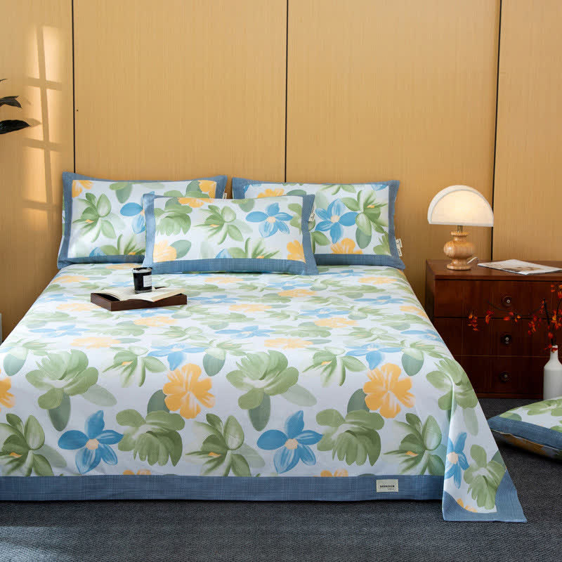 Rustic Style Floral Cotton Coverlet