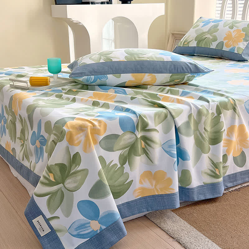 Rustic Style Floral Cotton Coverlet