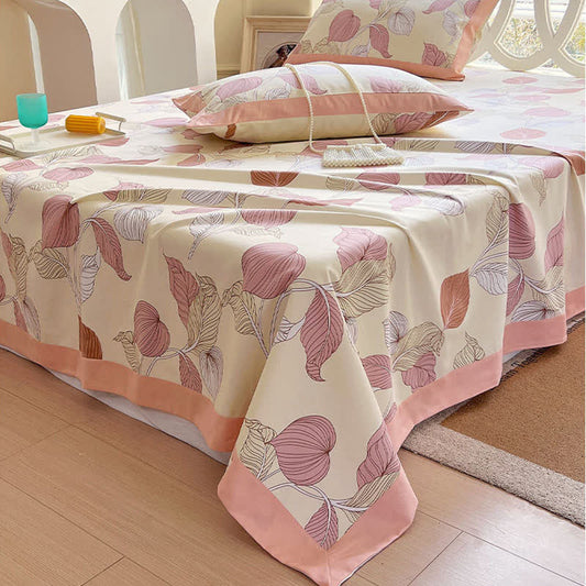 Muted Leaf Pattern Cotton Coverlet