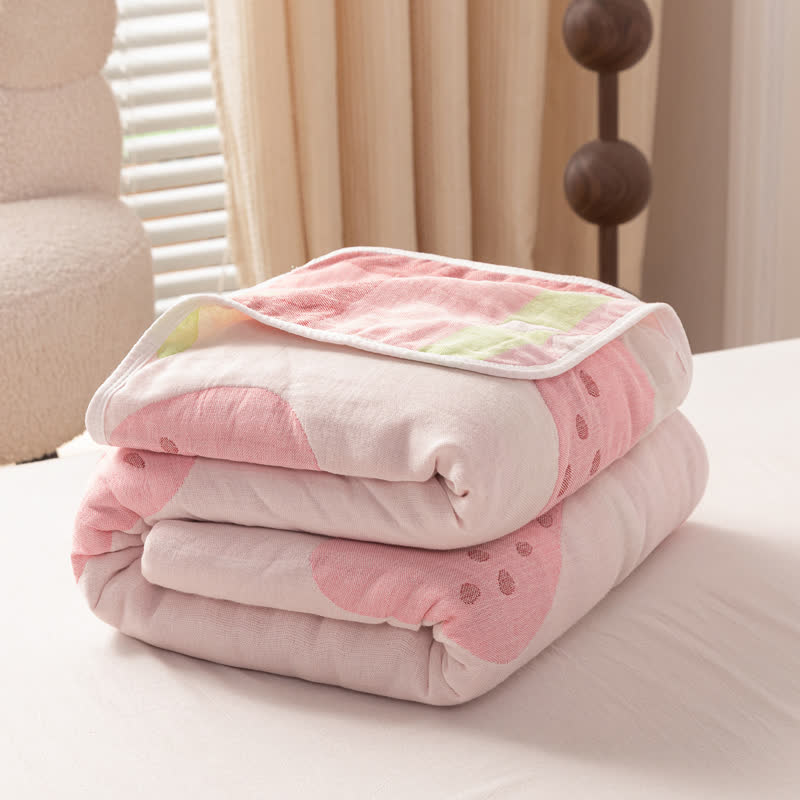 Cotton Gauze Fruits Jacquard Reversible Quilt - image 6