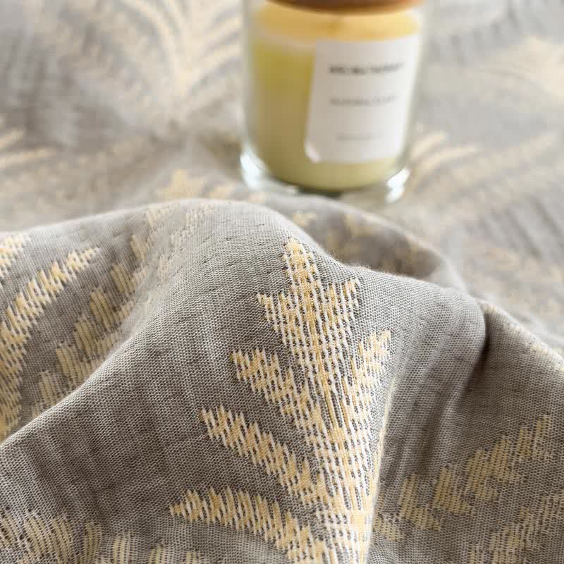 Pine Branch Cotton Gauze Reversible Bedspread