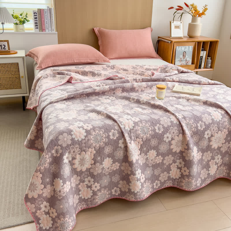 Rural Flower Cotton Layers Gauze Reversible Coverlet
