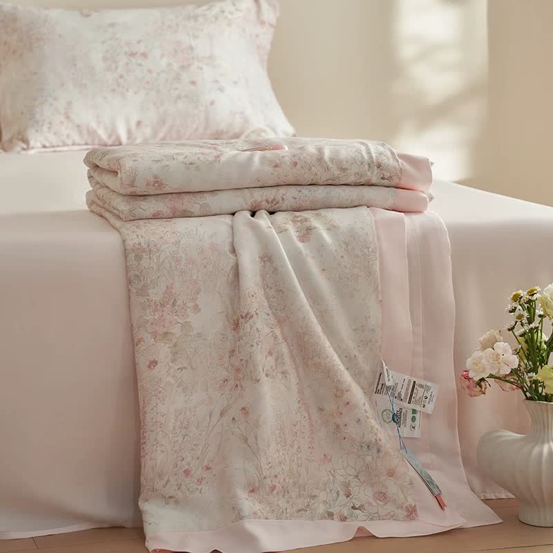 Pastoral Pink Floral Summer Bedding Set(4pcs)