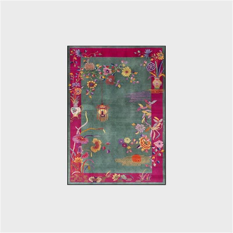 Oriental Floral Anti-slip Washable Area Rug