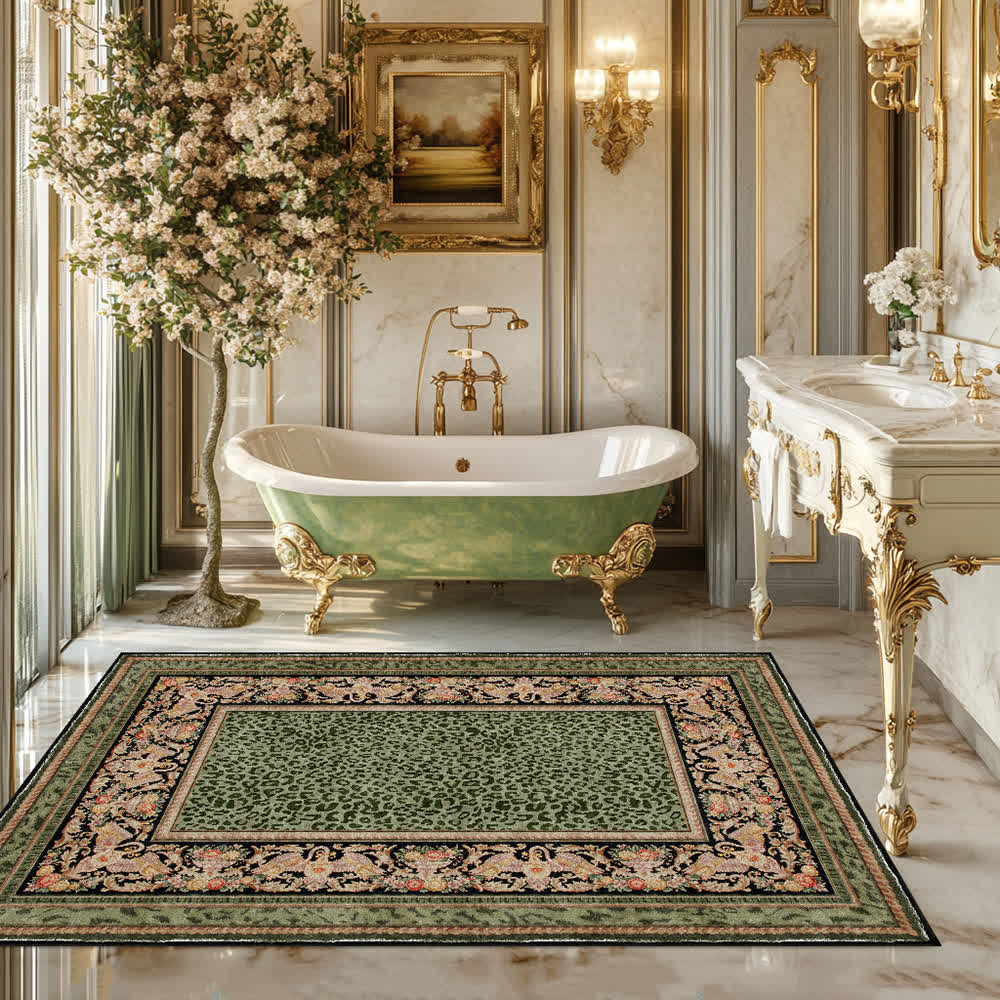 Baroque Leopard Anti-slip Indoor Outdoor Rug