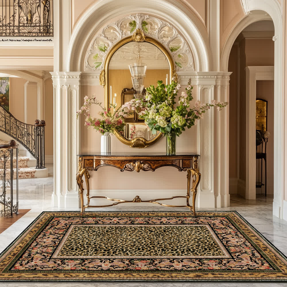 Baroque Leopard Anti-slip Indoor Outdoor Rug