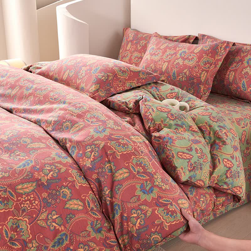 Bohemian Cotton Reversible Bedding Set(4PCS)