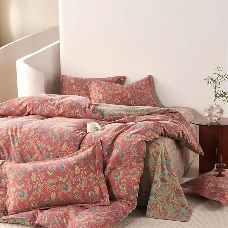 Bohemian Cotton Reversible Bedding Set(4PCS)