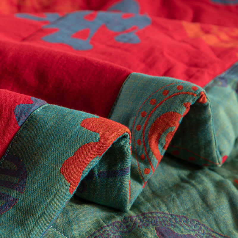 Retro Print Double-layer Cotton Summer Quilt