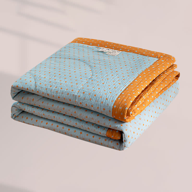 Polka Dot Print Double-layer Cotton Summer Quilt