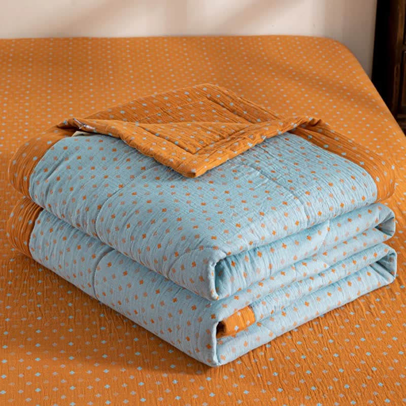 Polka Dot Print Double-layer Cotton Summer Quilt