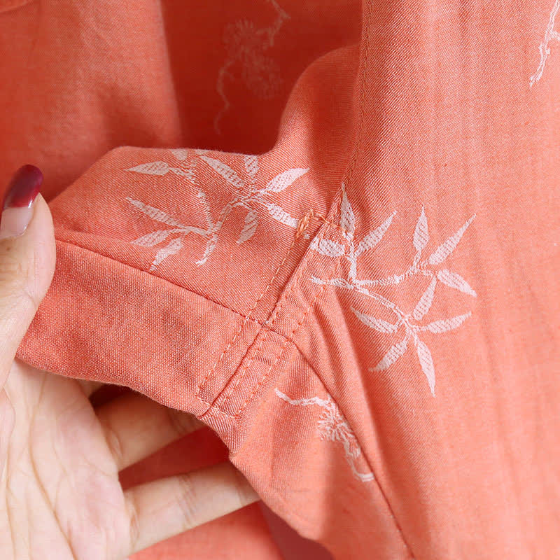 Vintage Cotton Yarn-dyed Jacquard Long Sleeve Loungewear