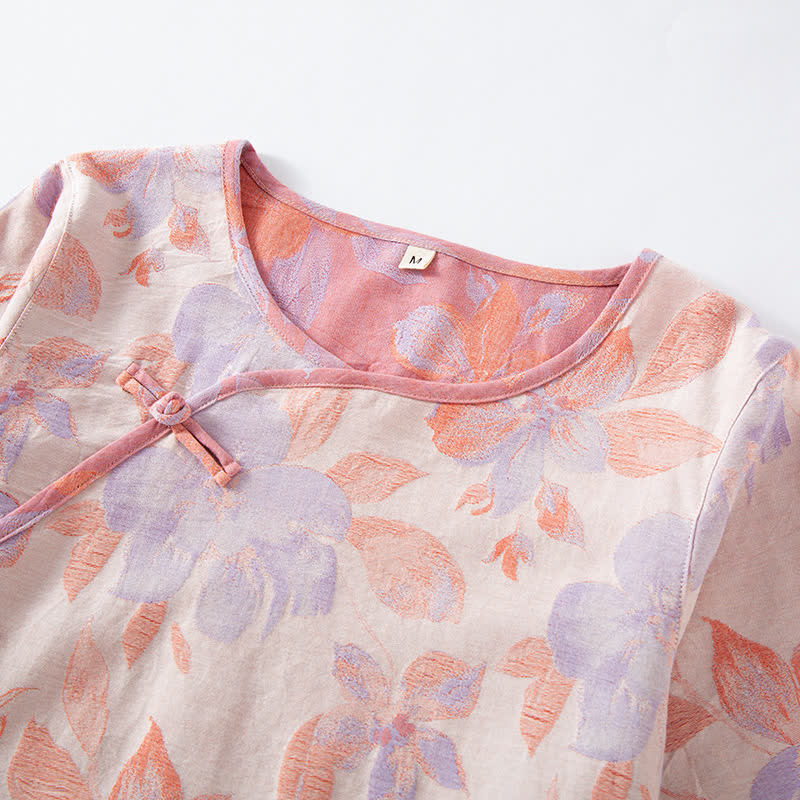 Vintage Yarn-dyed Cotton Round Neck Nightdress