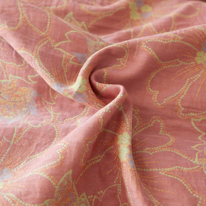 Fresh Floral Cotton Gauze Yarn-dyed Reversible Coverlet - image 6