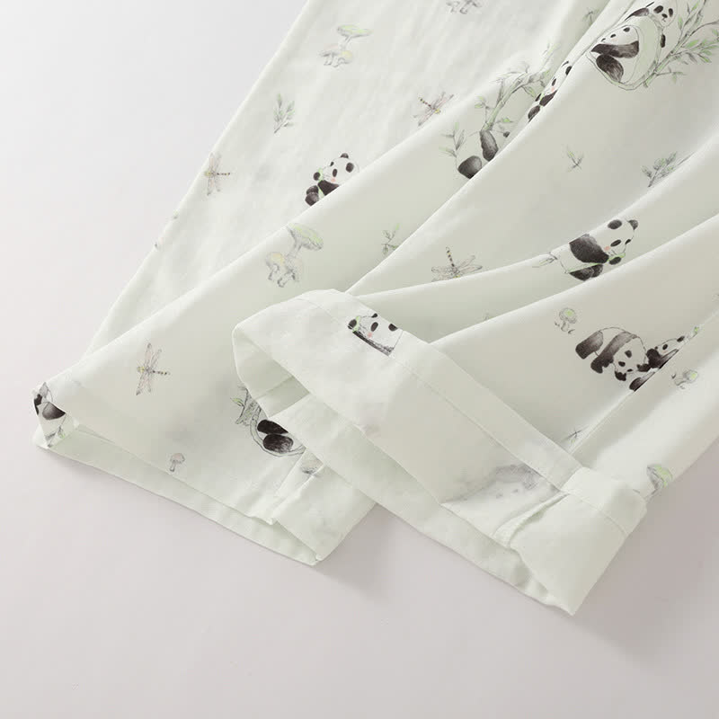 Bamboo Fiber Rural Panda Pajama Set