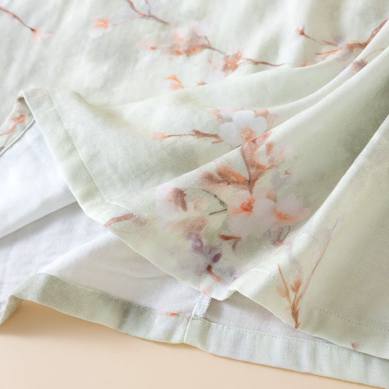Plum Blossom Cotton Round Neck Nightdress