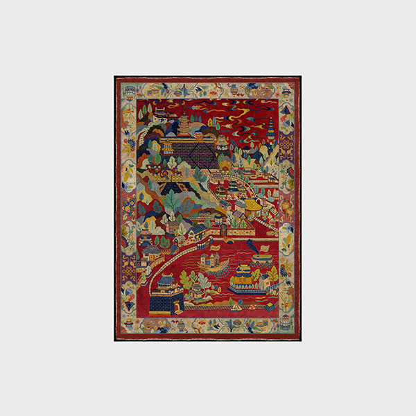 Oriental Landscape Foldable Anti-slip Area Rug