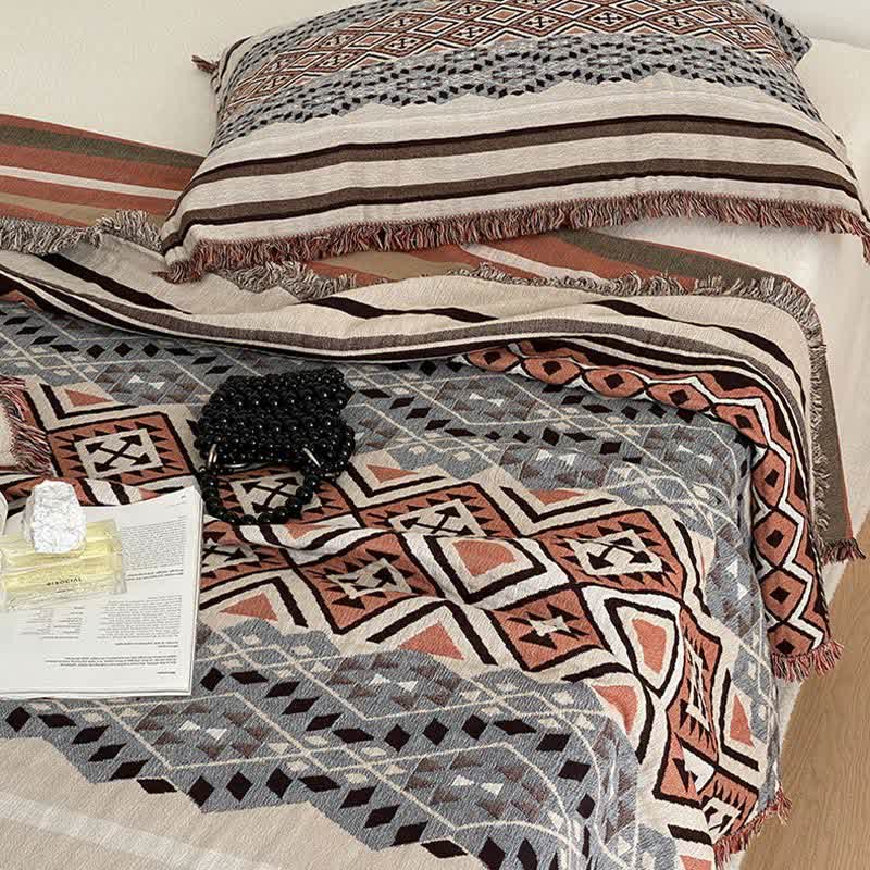 Ethnic Style Four-layer Cotton Gauze Tassel Quilt