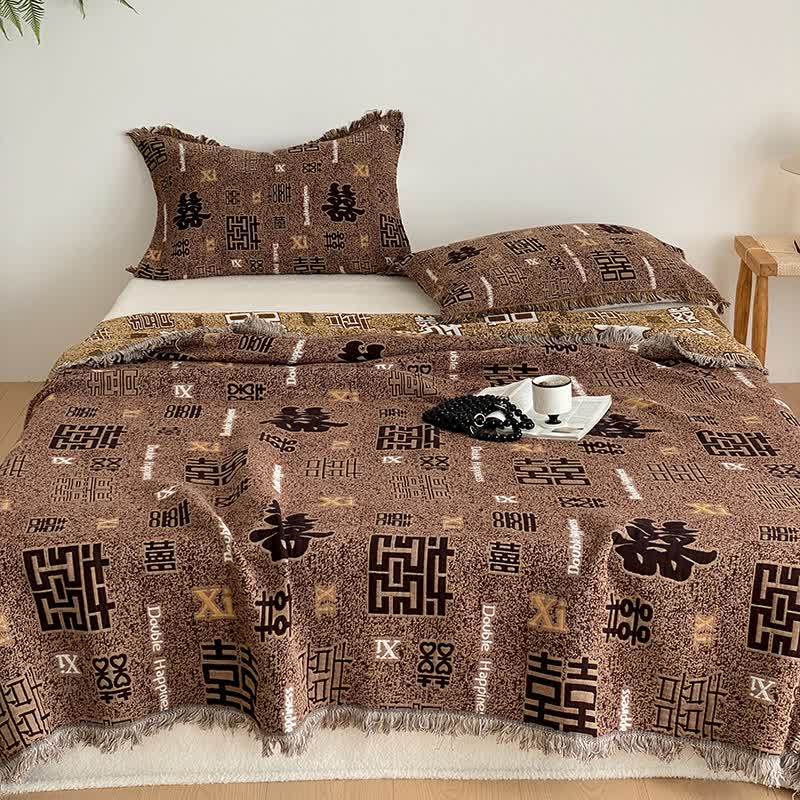 Retro Four-layer Cotton Gauze Tassel Quilt