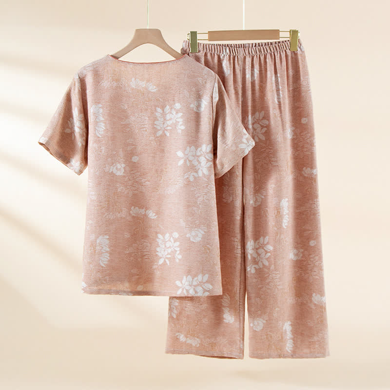 Yarn-dyed Cotton Vintage Jacquard Bead Button Loungewear