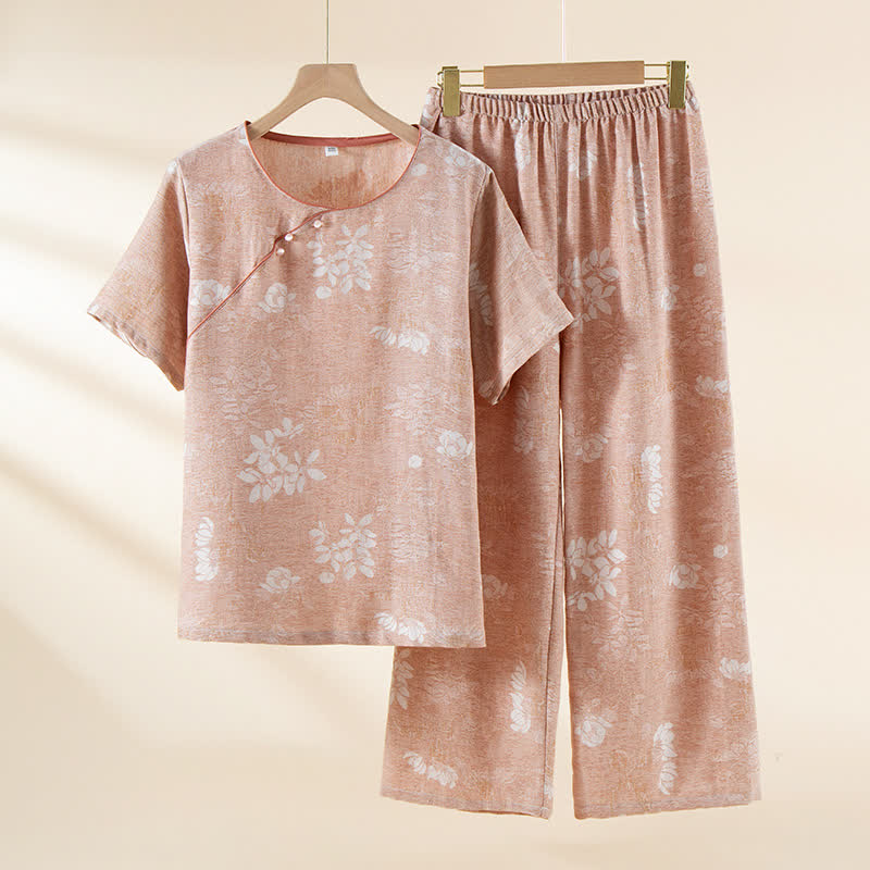 Yarn-dyed Cotton Vintage Jacquard Bead Button Loungewear