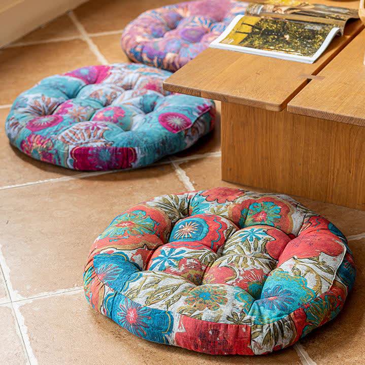 Bohemian Floral Decorative Comfy Floor Cushion