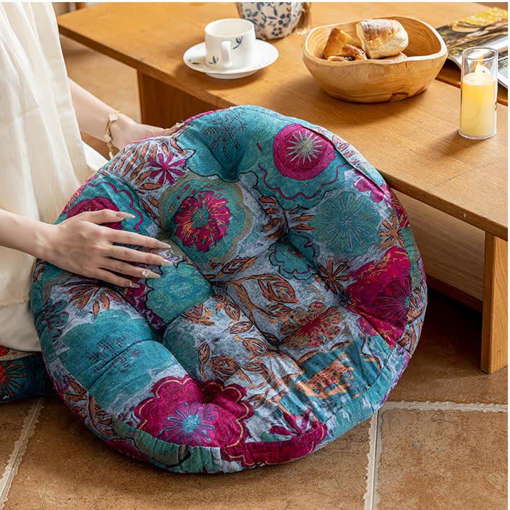 Bohemian Floral Decorative Comfy Floor Cushion