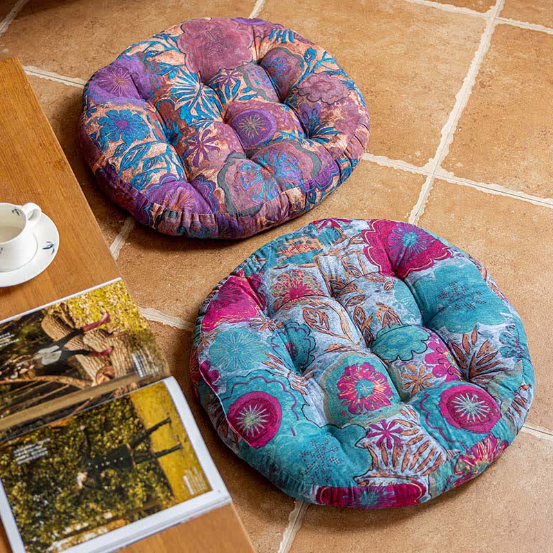 Bohemian Floral Decorative Comfy Floor Cushion