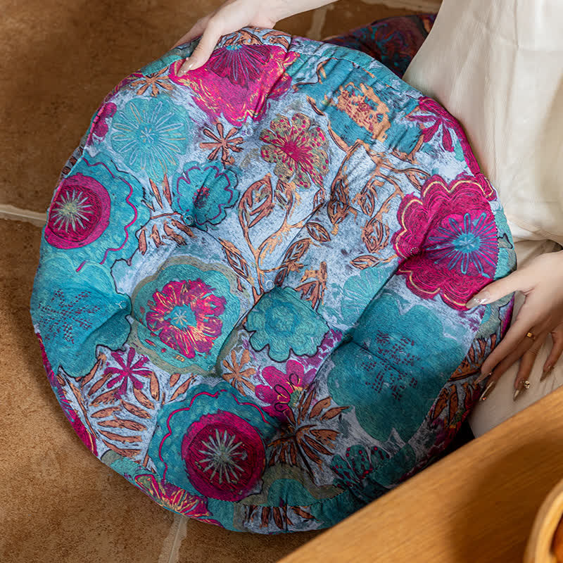 Bohemian Floral Decorative Comfy Floor Cushion