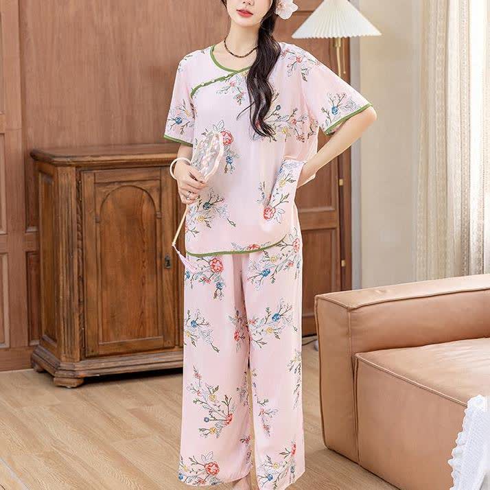 Rural Peony Summer Loungewear Set