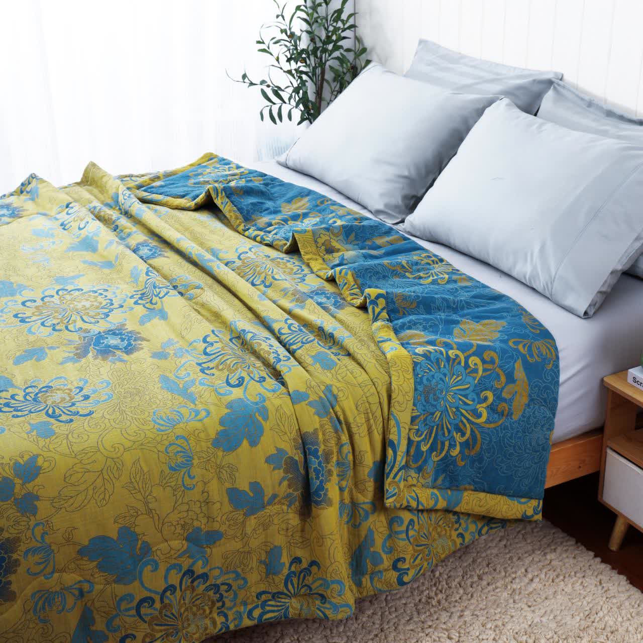 Pure Cotton Double Yarn Retro Jacquard Summer Quilt
