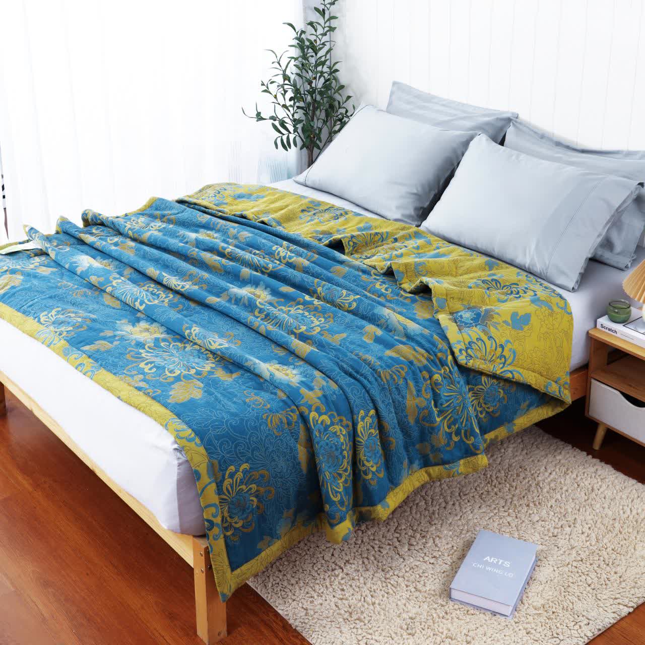 Pure Cotton Double Yarn Retro Jacquard Summer Quilt