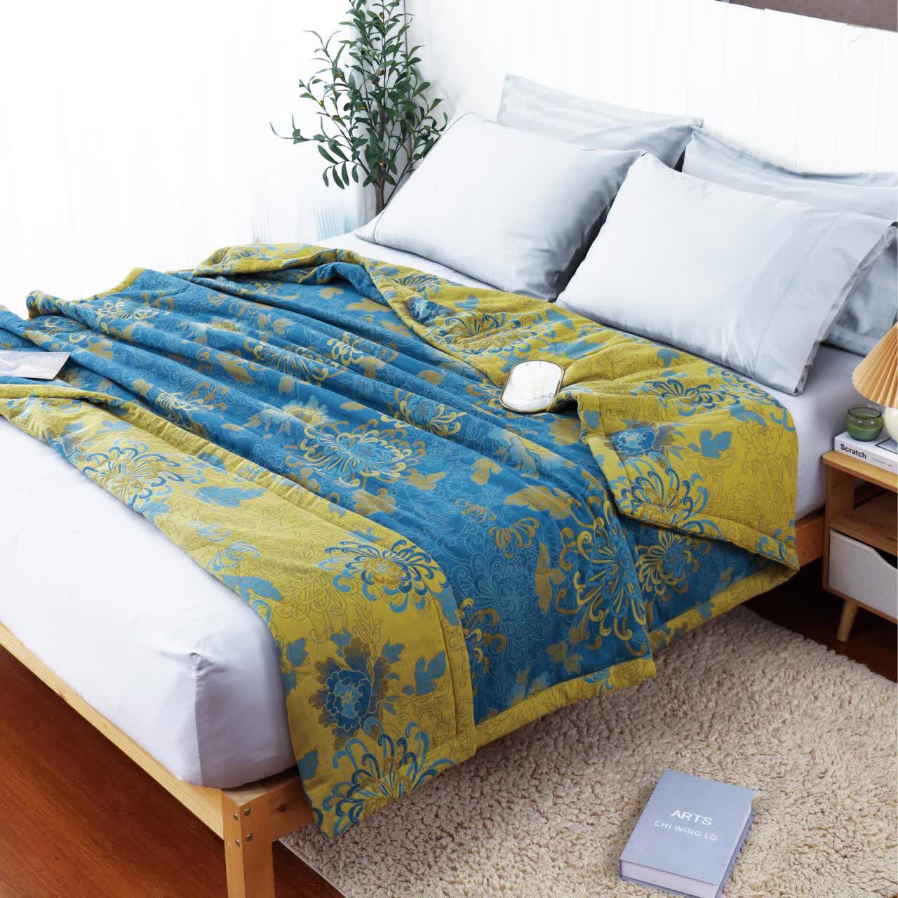 Pure Cotton Double Yarn Retro Jacquard Summer Quilt