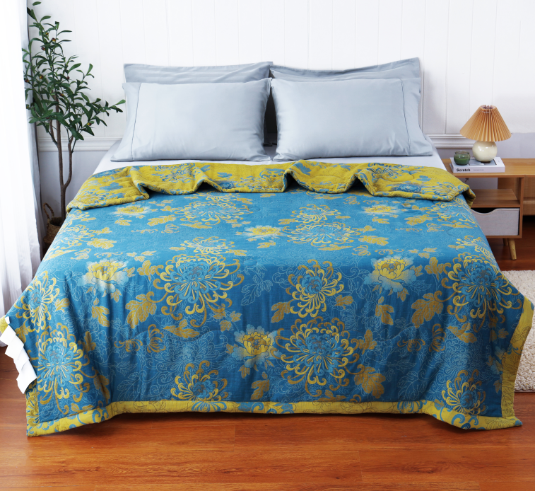 Pure Cotton Double Yarn Retro Jacquard Summer Quilt