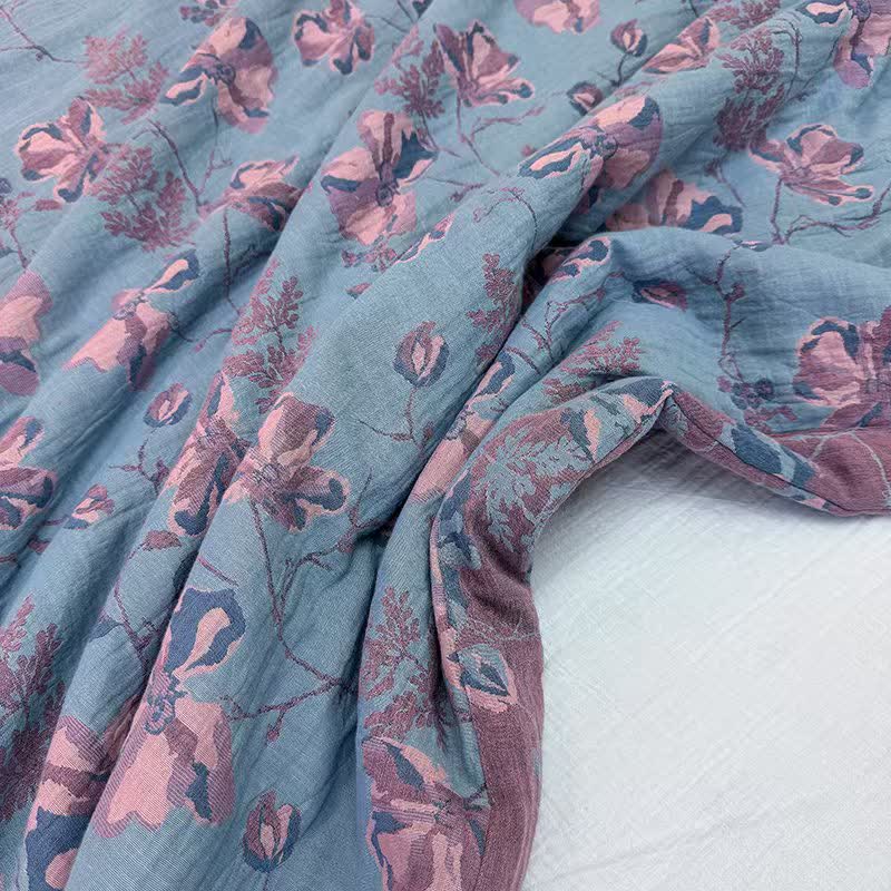 Elegant Floral Pure Cotton Double-layer Summer Quilt