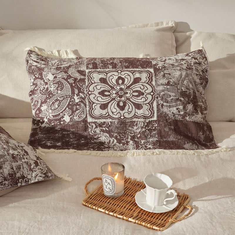 Ethnic Style Pure Cotton Gauze Soft Tassel Quilt
