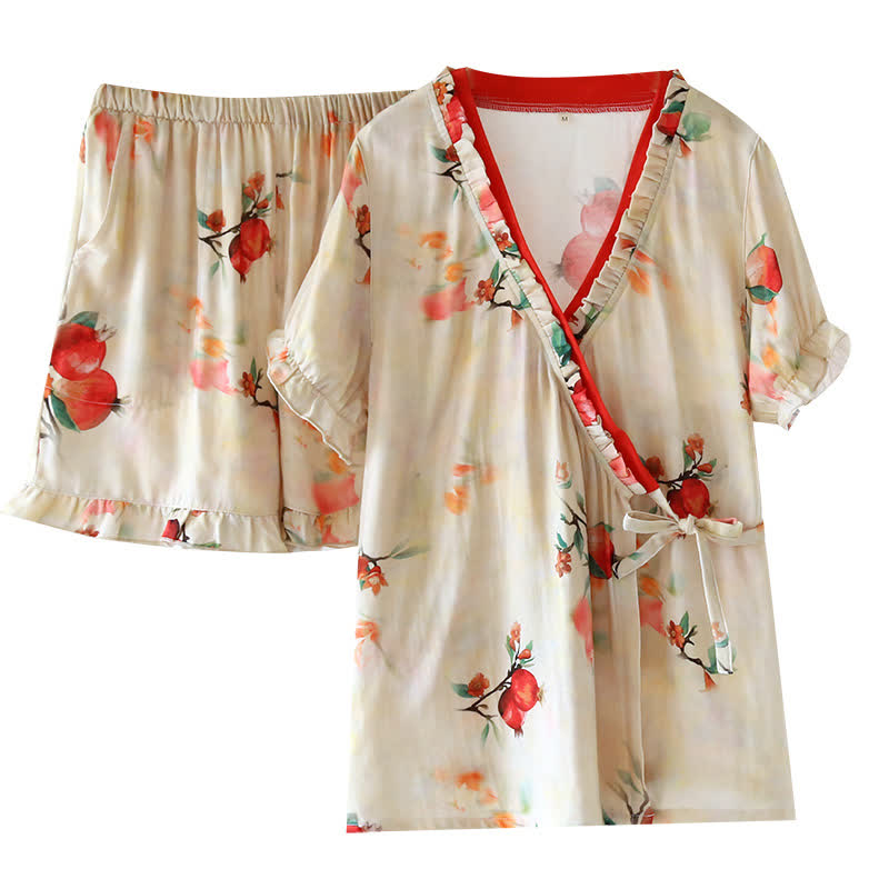 Pomegranate Print Bamboo Cotton Loungewear
