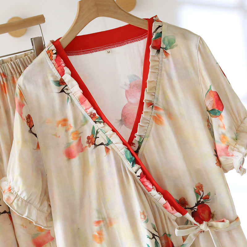 Pomegranate Print Bamboo Cotton Loungewear