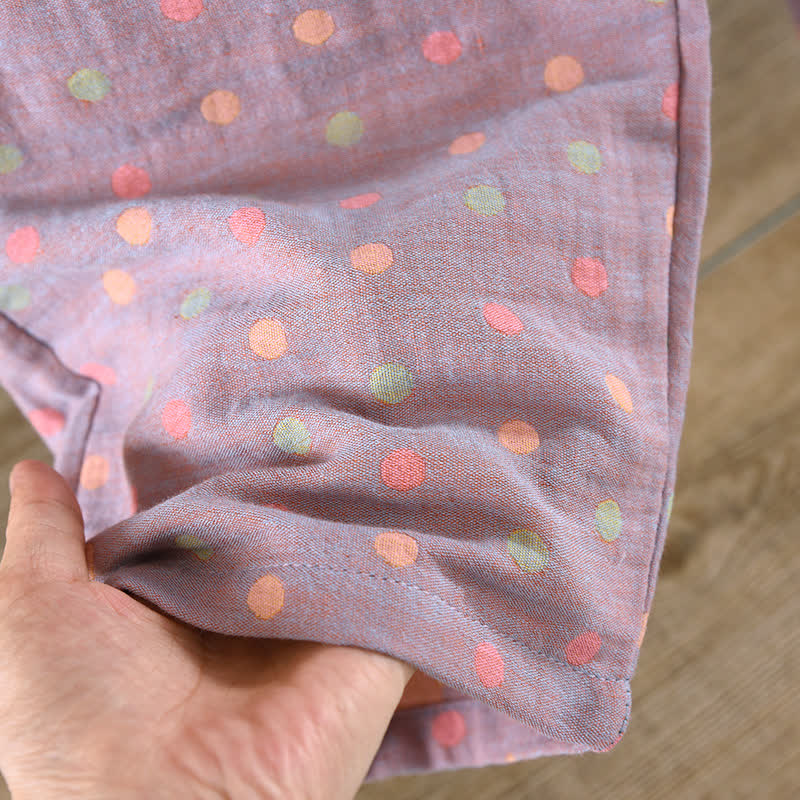 Colorful Circle Cotton Vintage Yarn-dyed Pajama Set