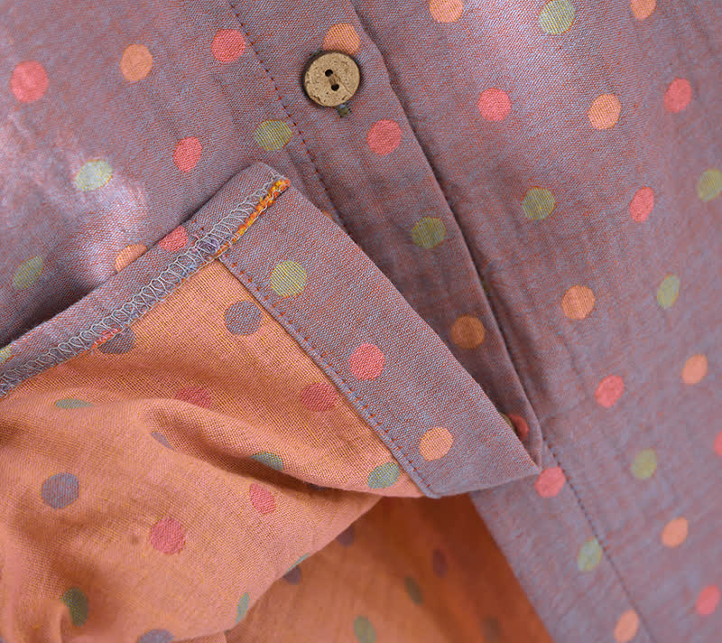 Colorful Circle Cotton Vintage Yarn-dyed Pajama Set