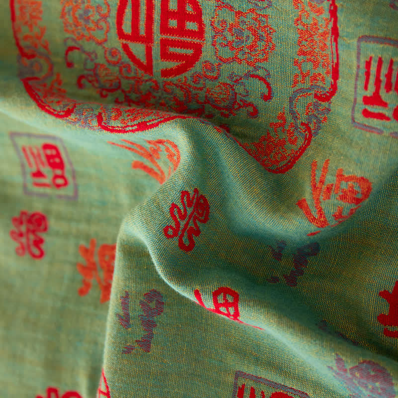 Vintage Cotton Double-layer Yarn-dyed Jacquard Reversible Coverlet