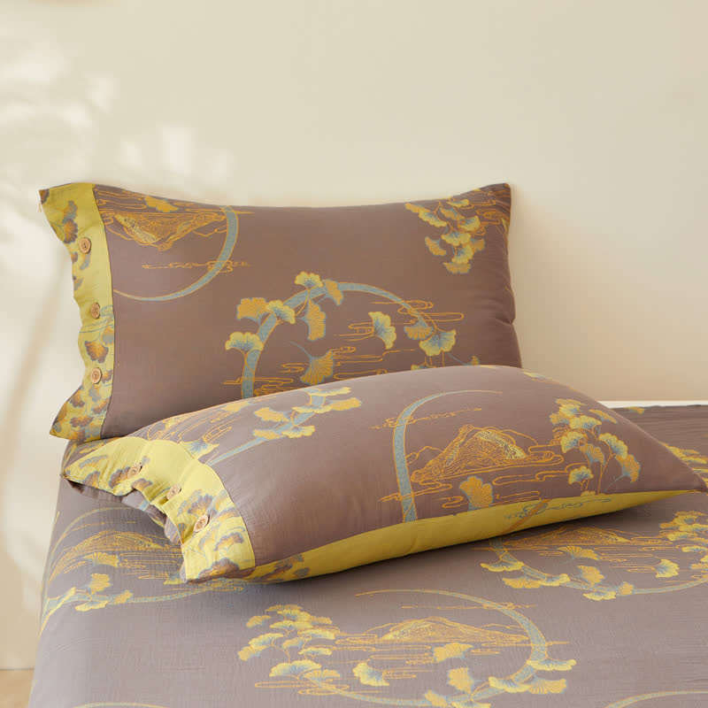Landscape Cotton Double-layer Yarn-dyed Jacquard Reversible Coverlet